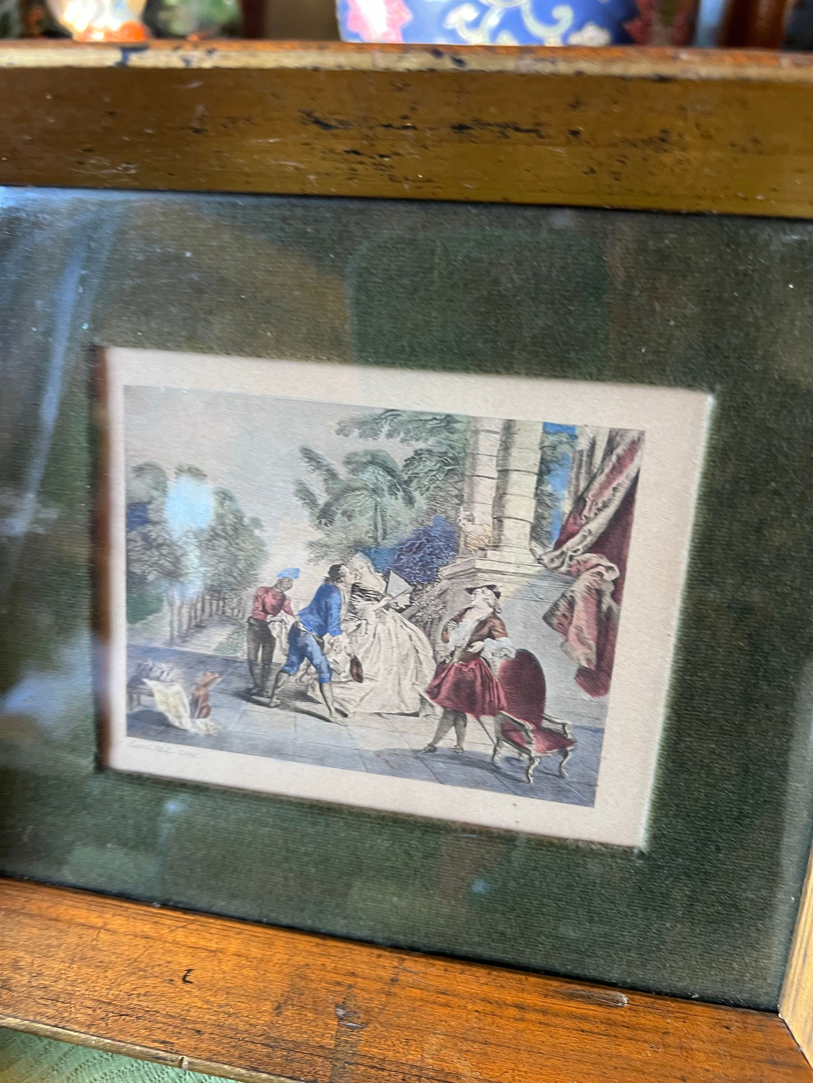 1970s Small French Framed Print, in Nicolas Lancret Style - 6