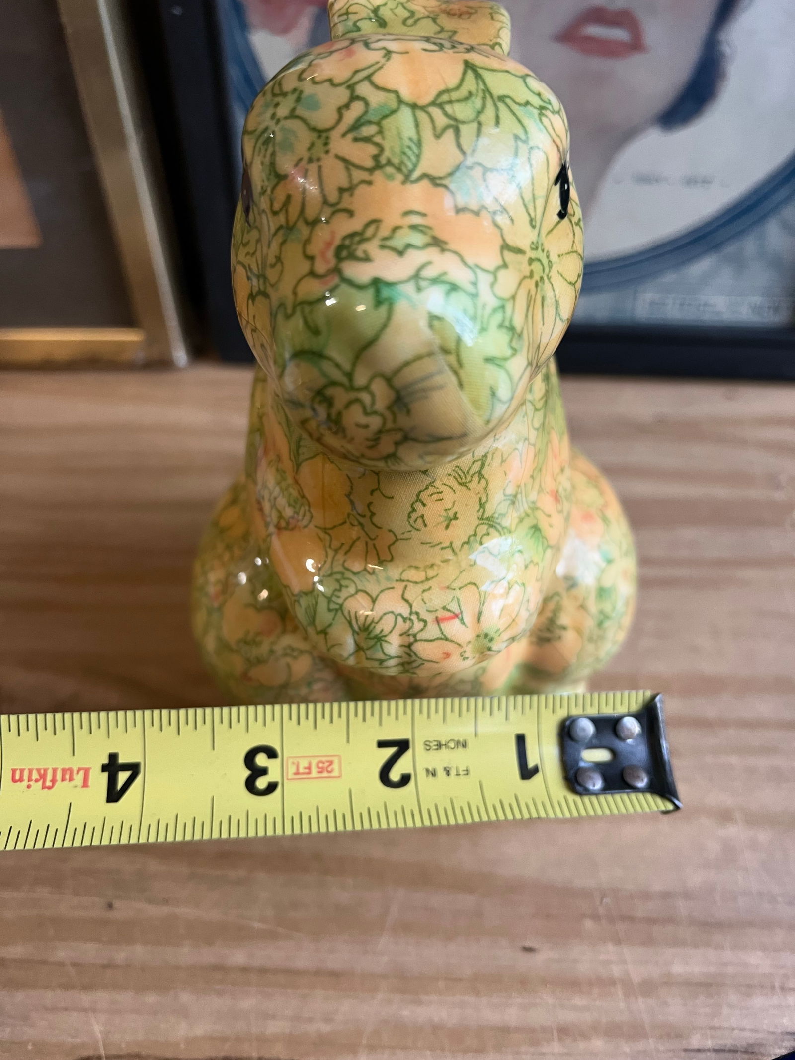 1970s Decoupage Ceramic Floral Bunny Sculpture - 8