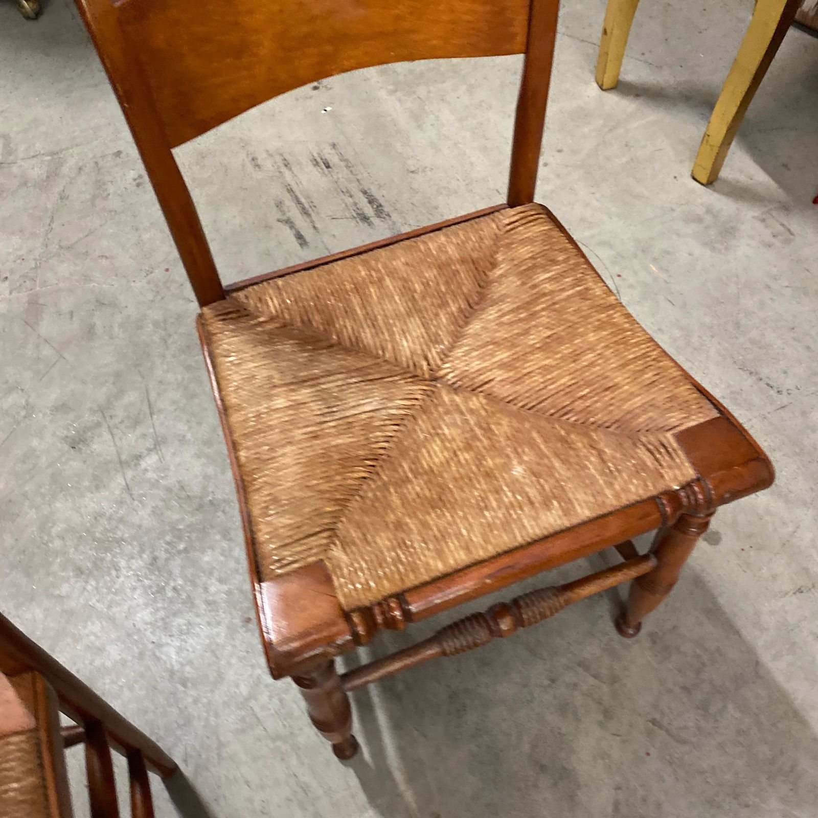 1970s Vintage Italian Style Rush Seating Chair - 2