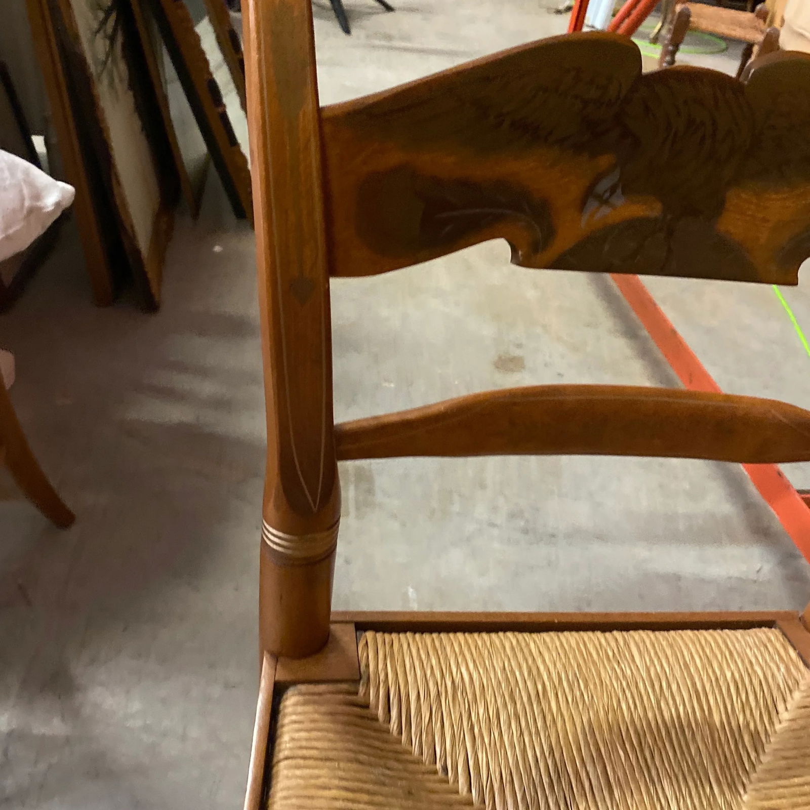 1970s Vintage Italian Style Rush Seating Chair - 6