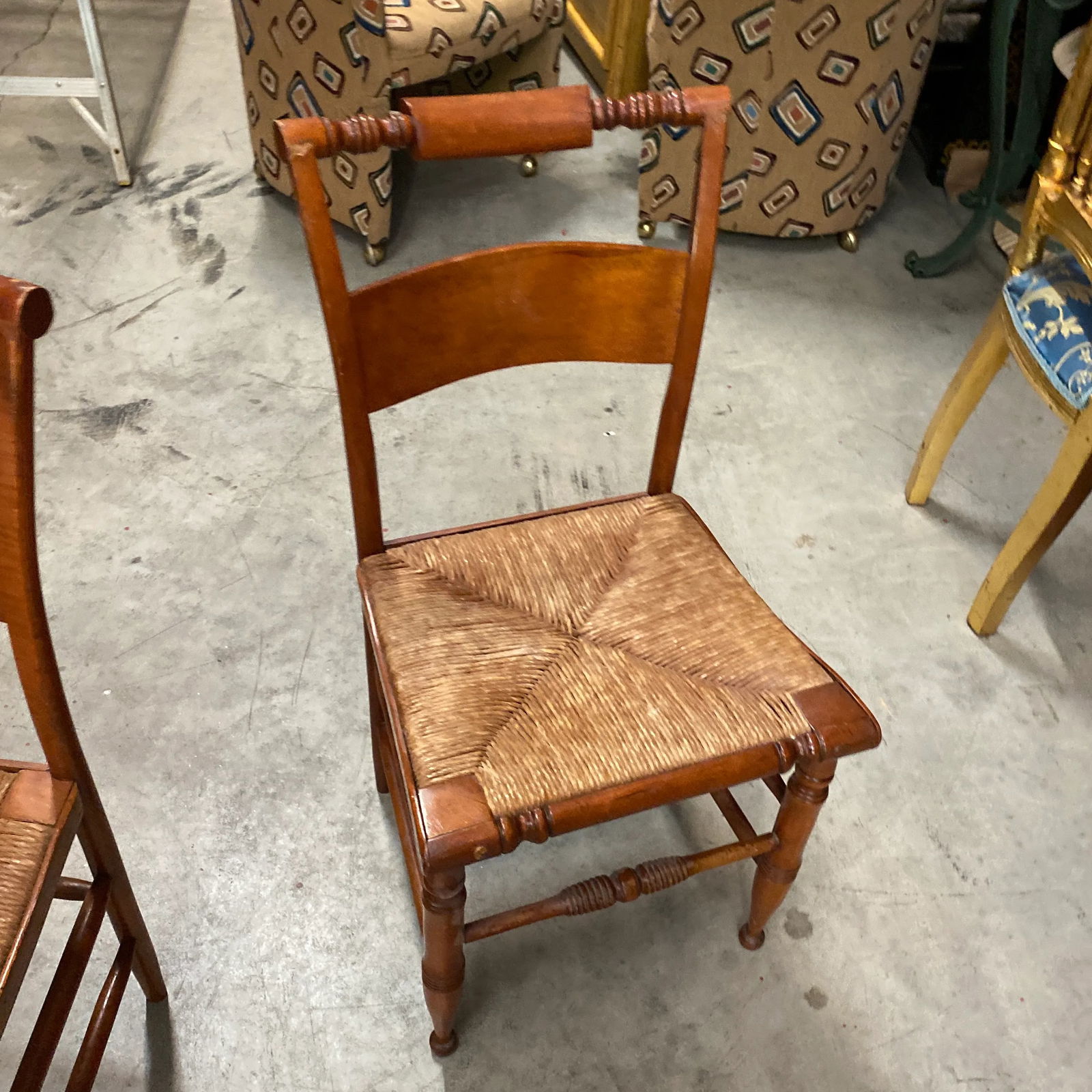 1970s Vintage Italian Style Rush Seating Chair - 9