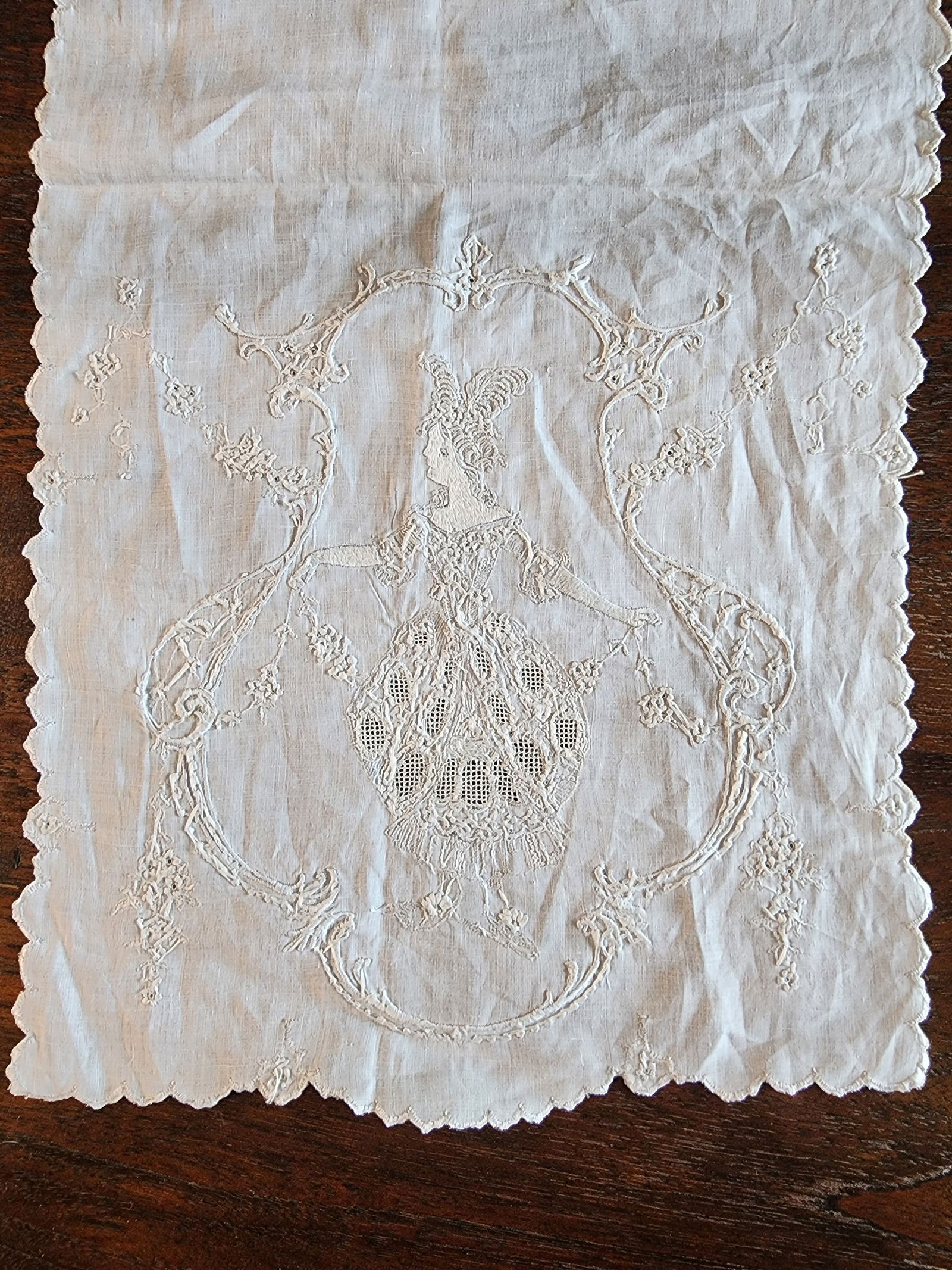 Exquisite Antique Embroidered Handkerchief - 14