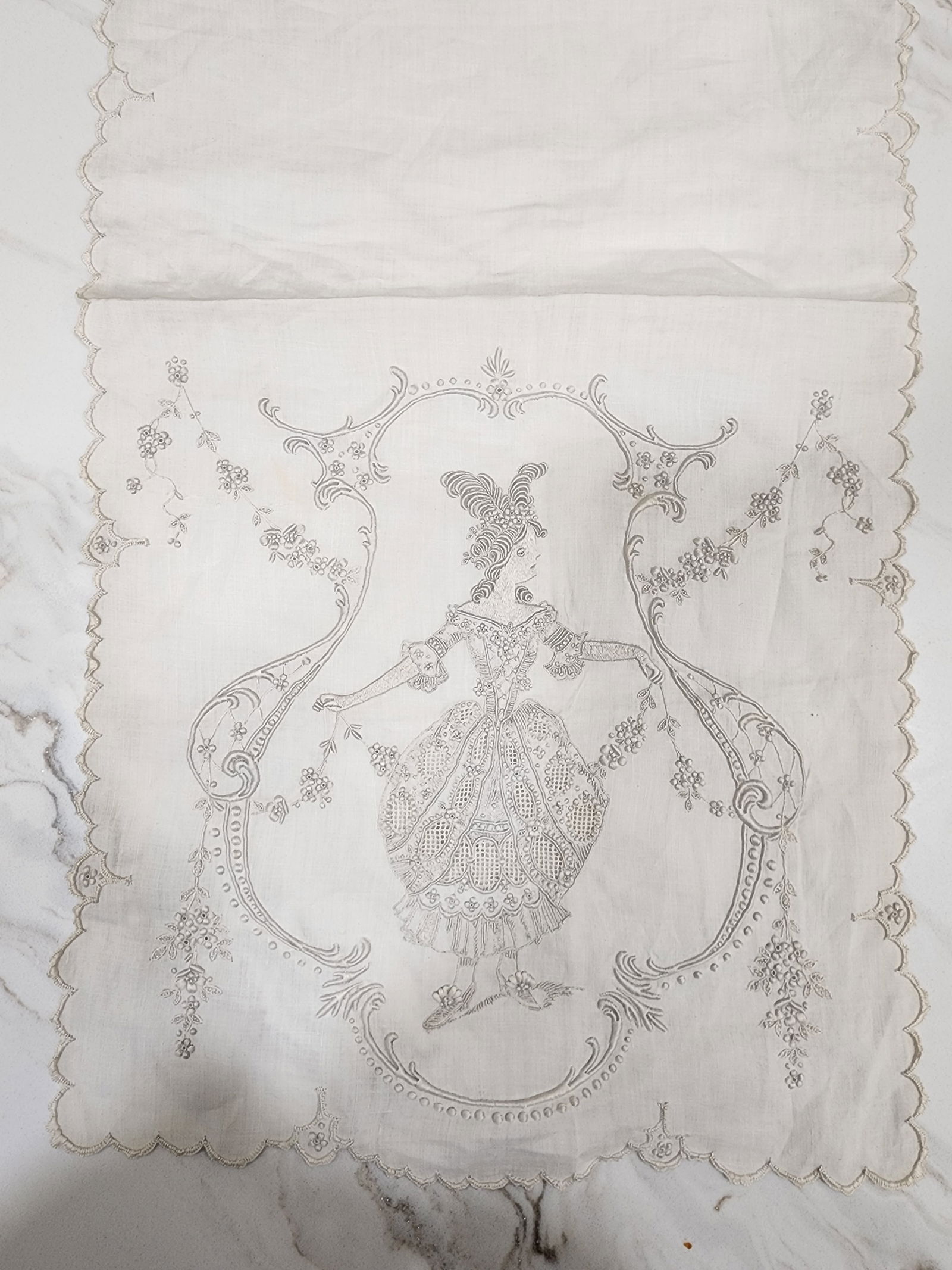 Exquisite Antique Embroidered Handkerchief - 2