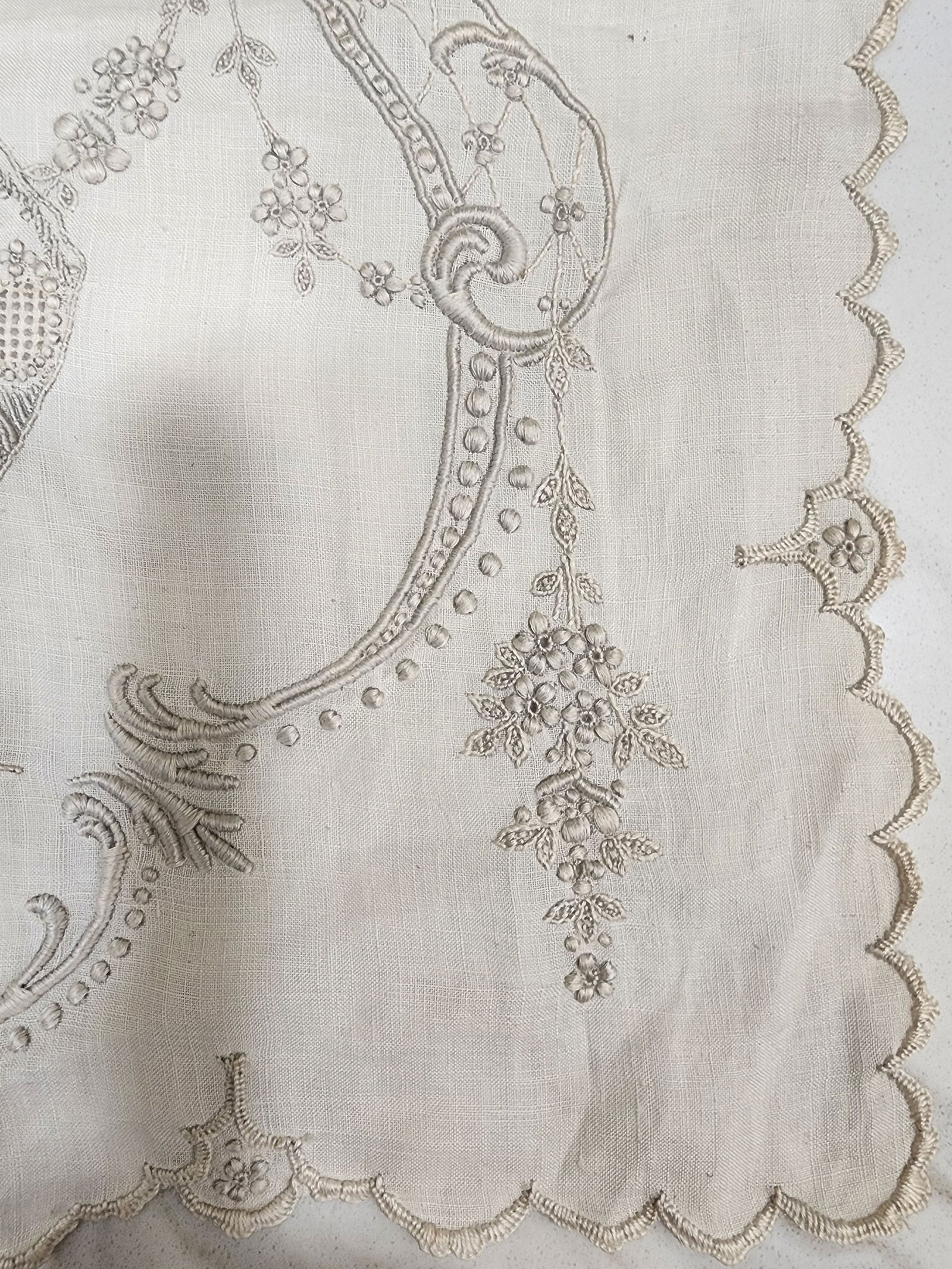 Exquisite Antique Embroidered Handkerchief - 5