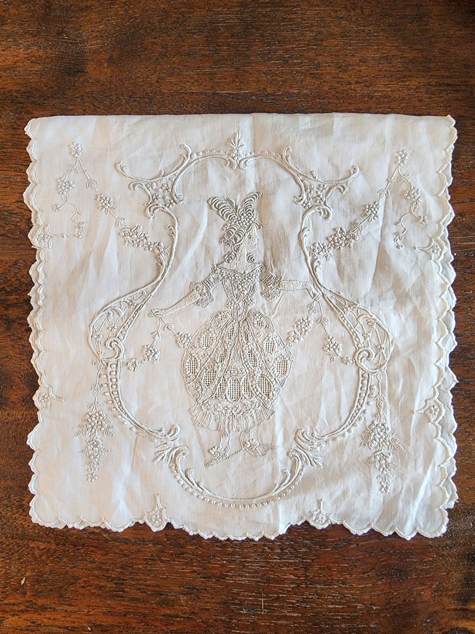 Exquisite Antique Embroidered Handkerchief - 8
