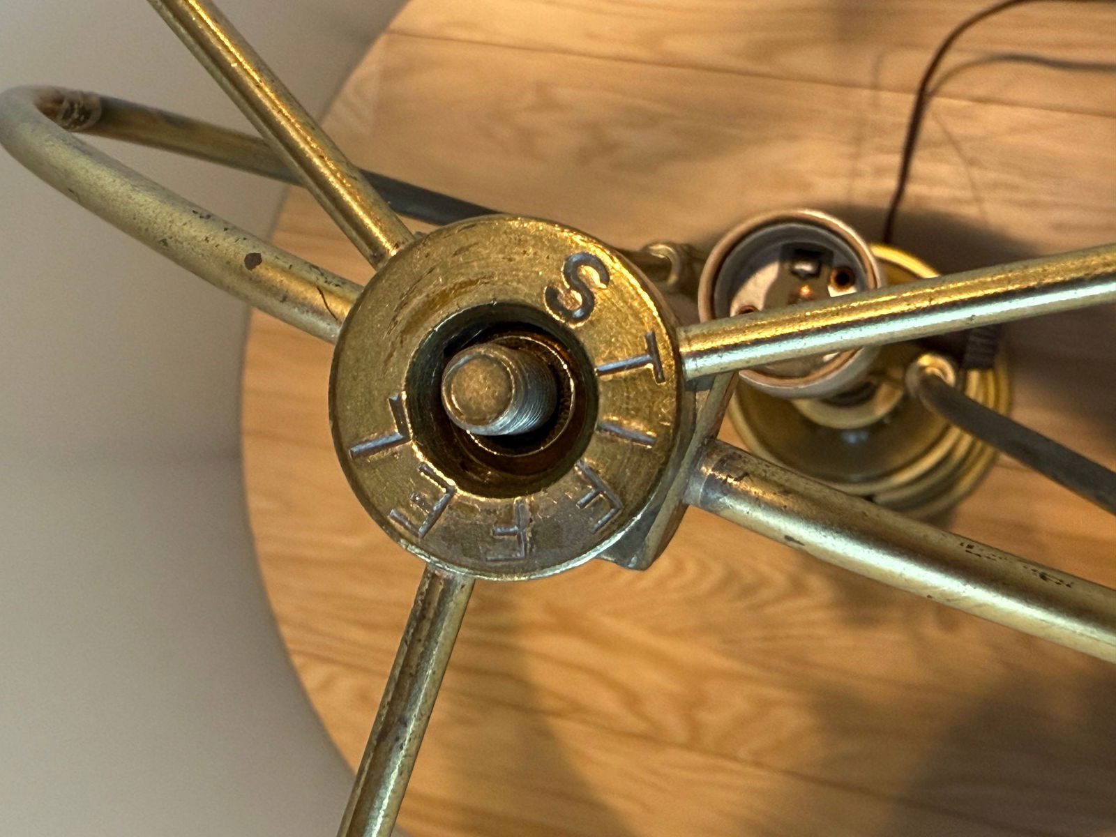 Stiffel Solid Brass Table Lamps With Original Shades 1950s - a Pair - 12