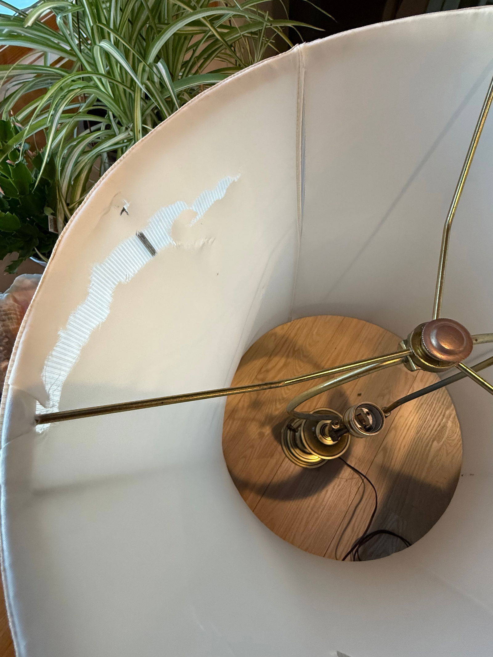 Stiffel Solid Brass Table Lamps With Original Shades 1950s - a Pair - 13