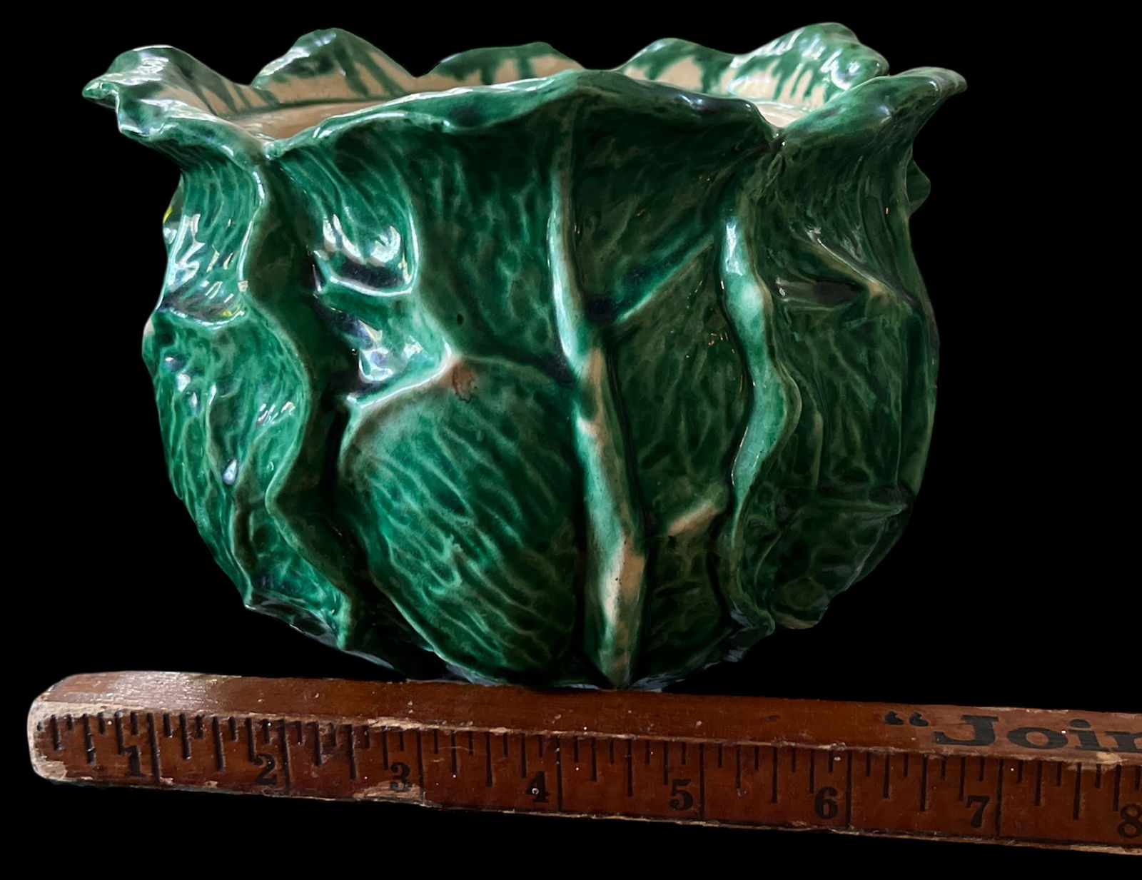 Antique French Cauliflower Cabbage Soup Tureen "” Majolica Ceramic Vegetable Form - 6