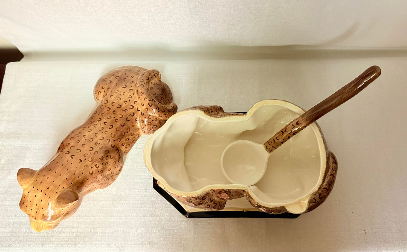 Vintage Raymond Waites "Empire" Leopard Tureen - Maximalist Jungle Chic - 10