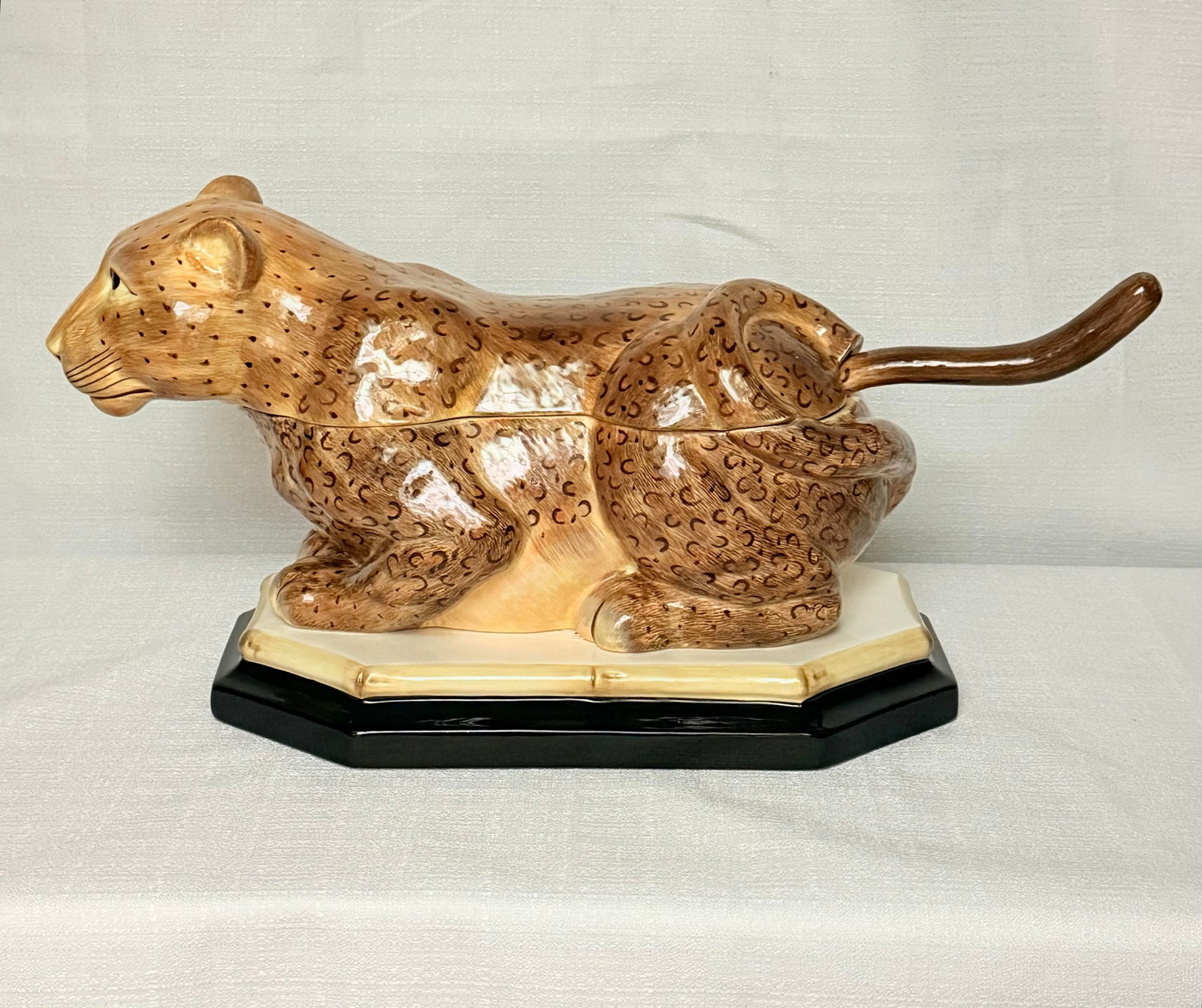 Vintage Raymond Waites "Empire" Leopard Tureen - Maximalist Jungle Chic - 5