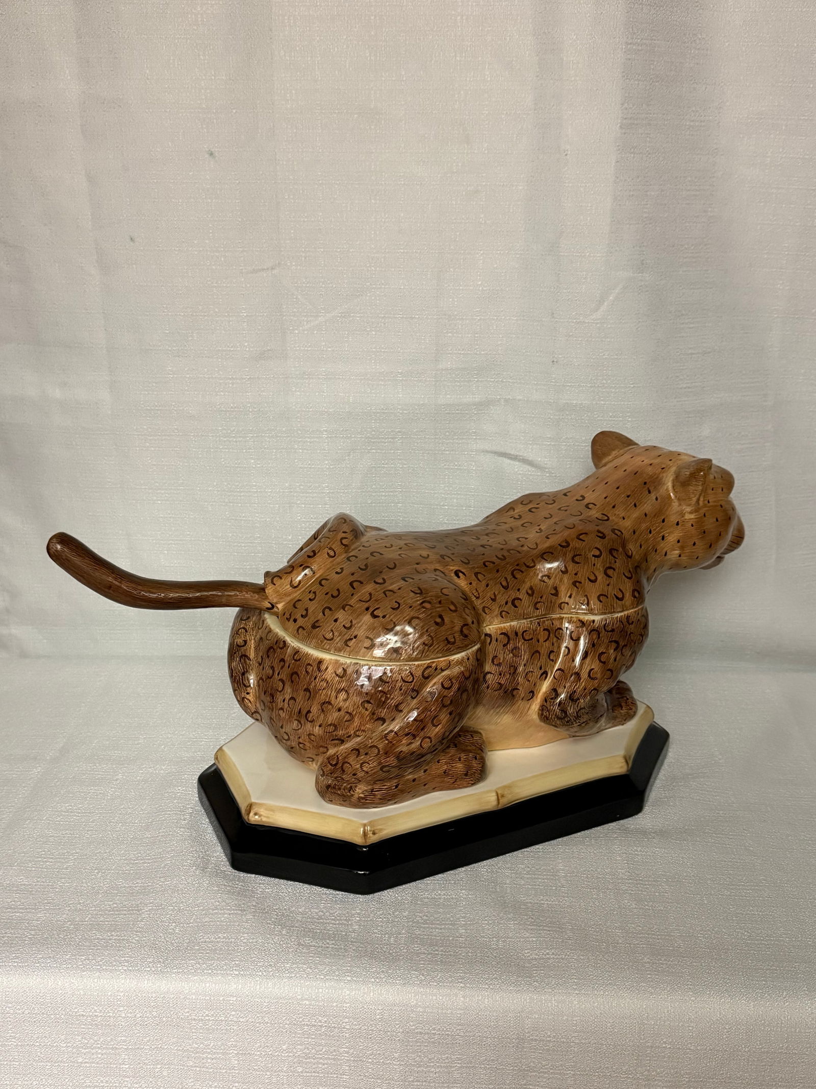 Vintage Raymond Waites "Empire" Leopard Tureen - Maximalist Jungle Chic - 7