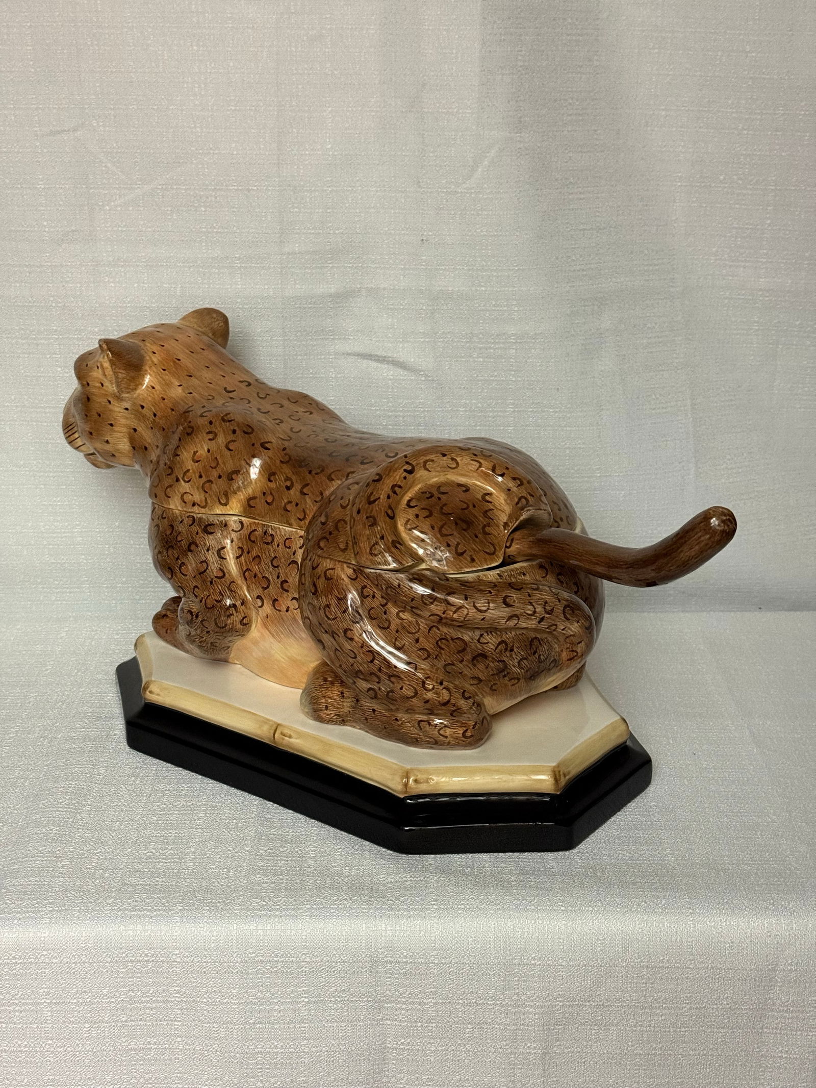 Vintage Raymond Waites "Empire" Leopard Tureen - Maximalist Jungle Chic - 8