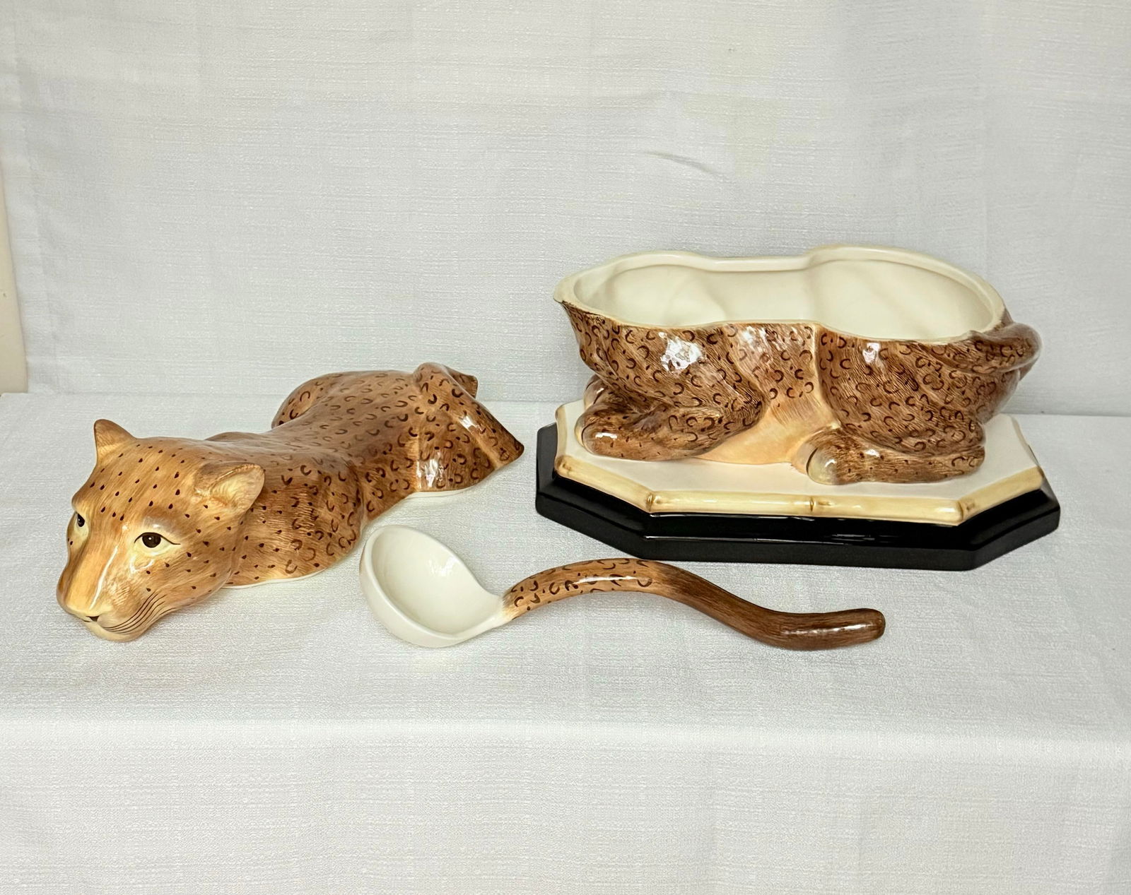 Vintage Raymond Waites "Empire" Leopard Tureen - Maximalist Jungle Chic - 9