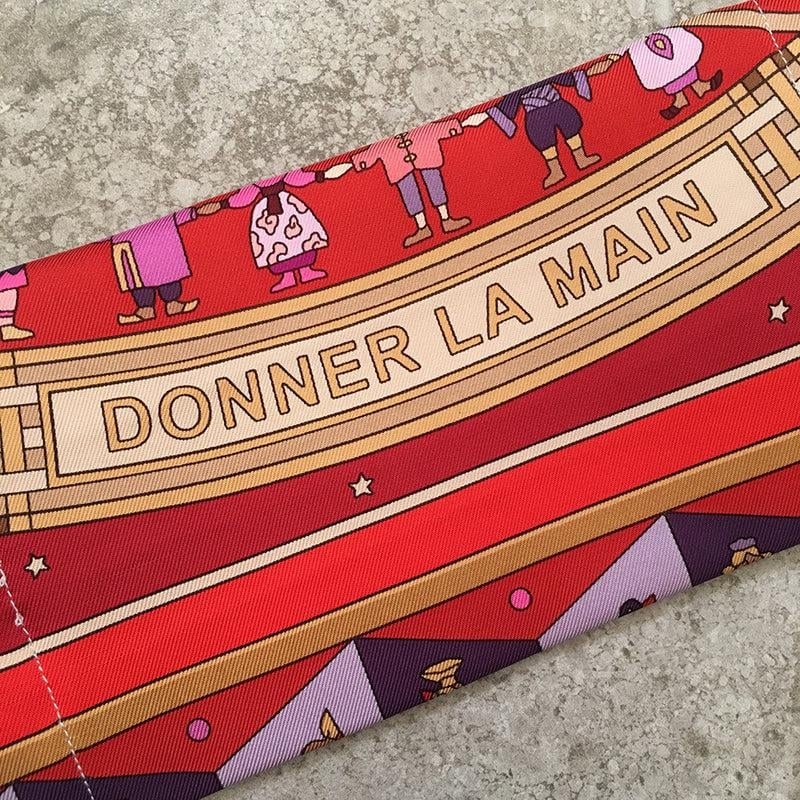 Hermes Vintage Handmade Donner La Main Silk Scarf Surgical Face Mask - 3