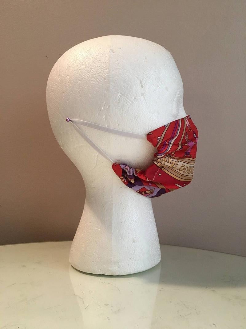 Hermes Vintage Handmade Donner La Main Silk Scarf Surgical Face Mask - 5