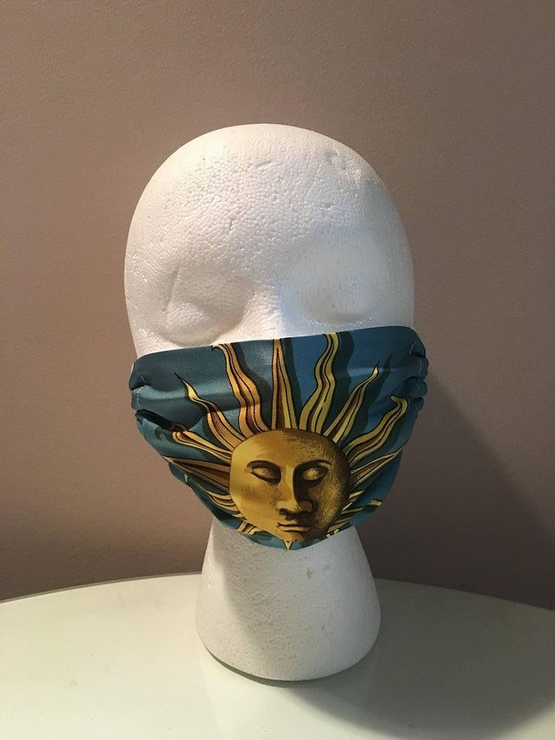 Handmade Hermes Vintage Dies et Hore Sun Silk Scarf Masque - 3