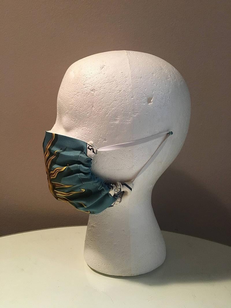 Handmade Hermes Vintage Dies et Hore Sun Silk Scarf Masque - 5