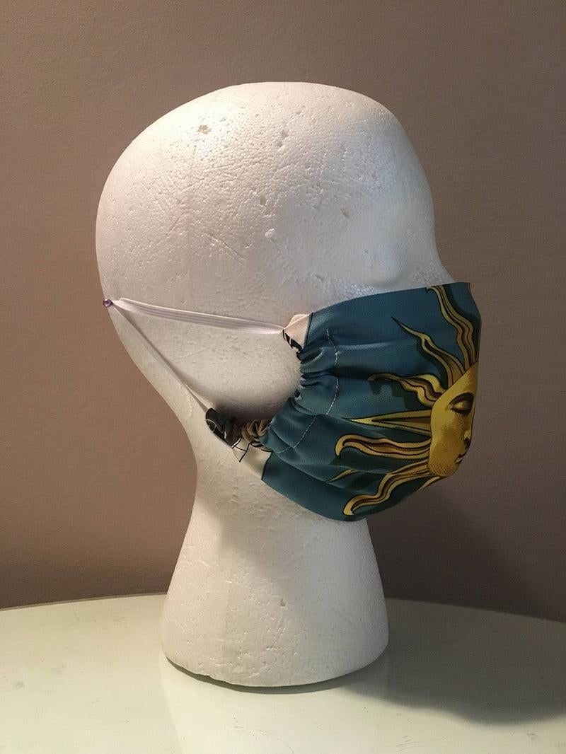 Handmade Hermes Vintage Dies et Hore Sun Silk Scarf Masque - 6