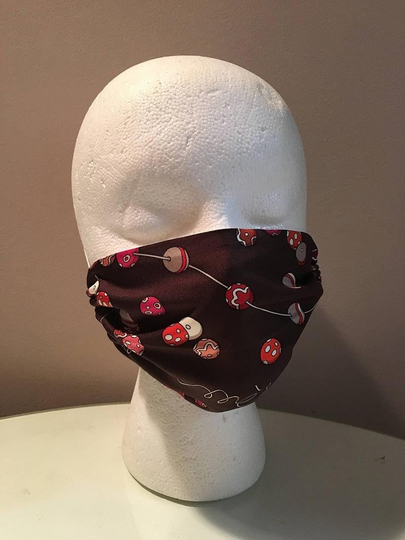 Handmade Hermes Dancing Pearls Silk Scarf Mask - 8