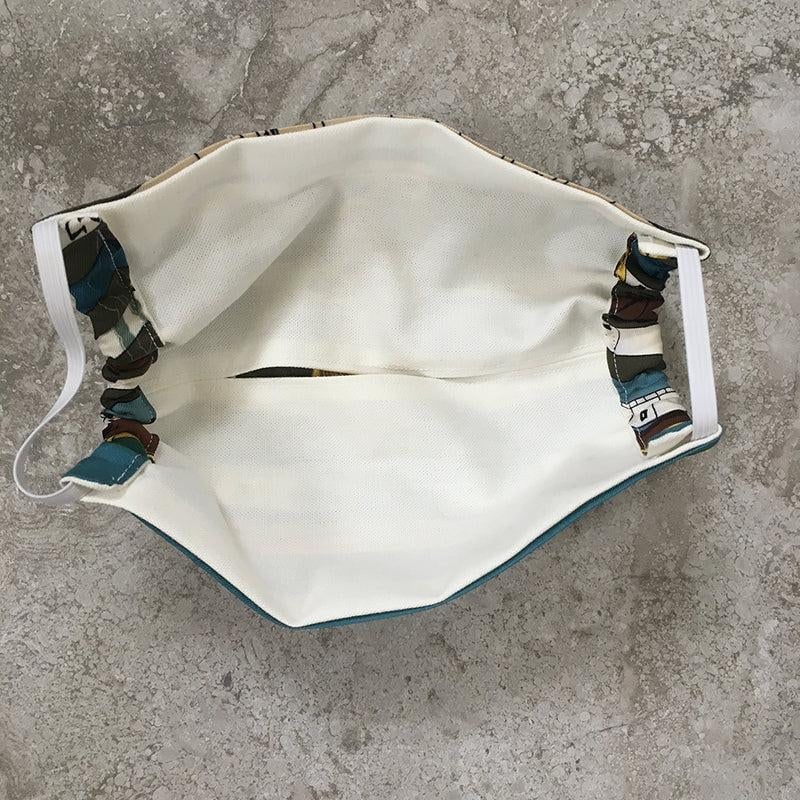 Handmade Hermes Vintage Dies et Hore Virgo Silk Scarf Face Mask - 3
