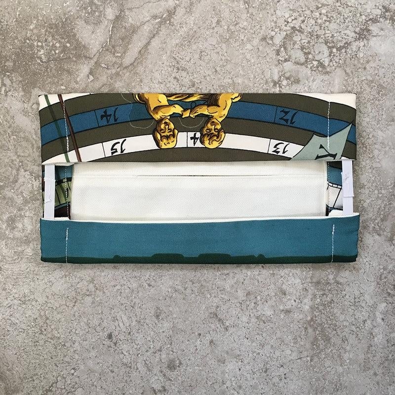Handmade Hermes Vintage Dies et Hore Gemini Silk Scarf Face Mask - 2