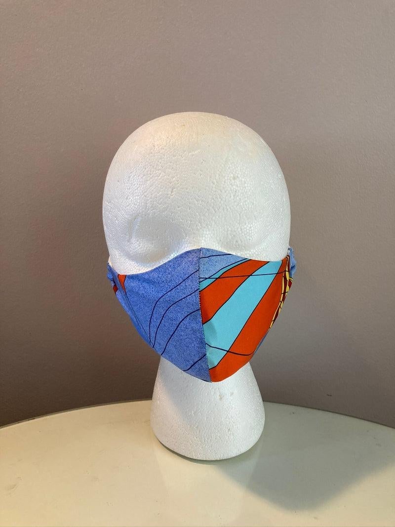 1980s Hermes Les Folies Du Ciel Silk Scarf Face Mask - 5