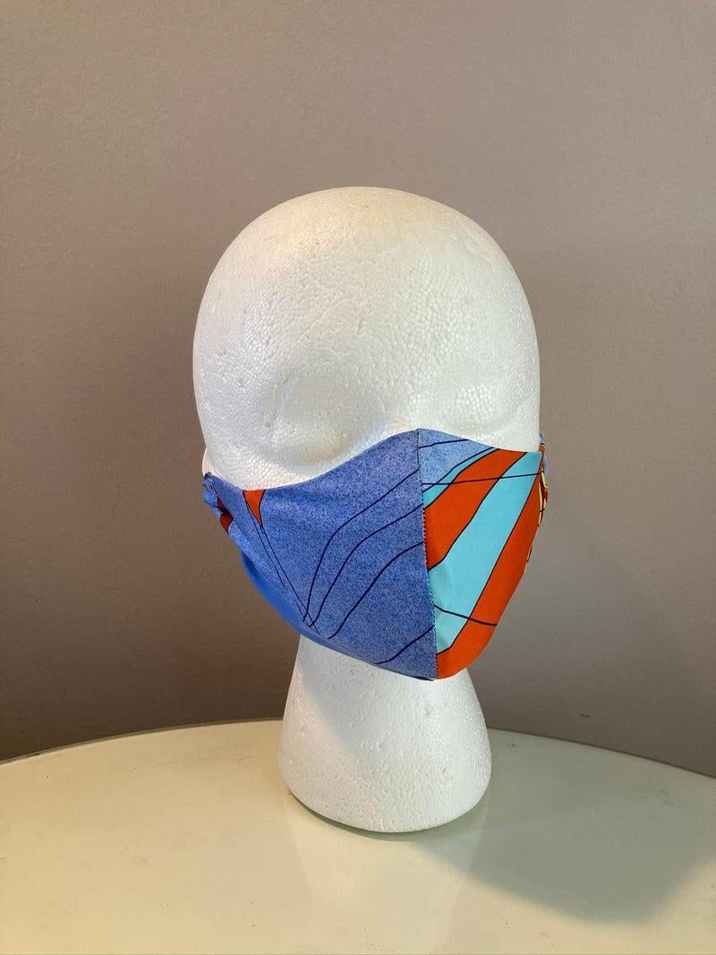 1980s Hermes Les Folies Du Ciel Silk Scarf Face Mask - 9