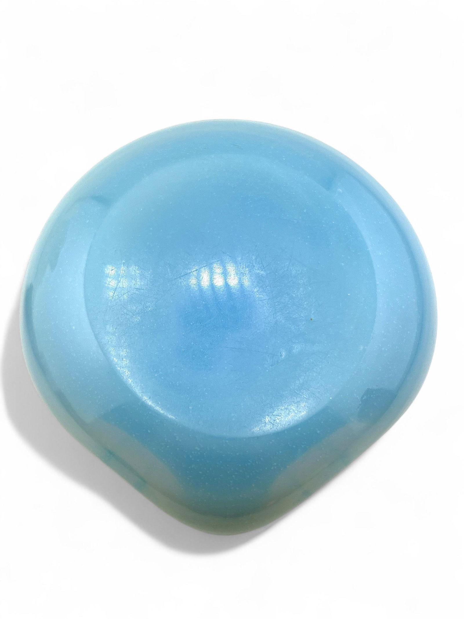 Vintage Italian Murano Opaline Blue & White Cased Pinch Glass Ashtray Catchall - 6