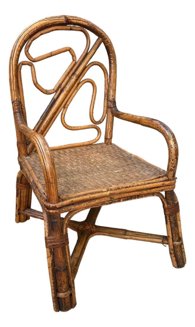 French Rattan Childs Chair (1 of 4)