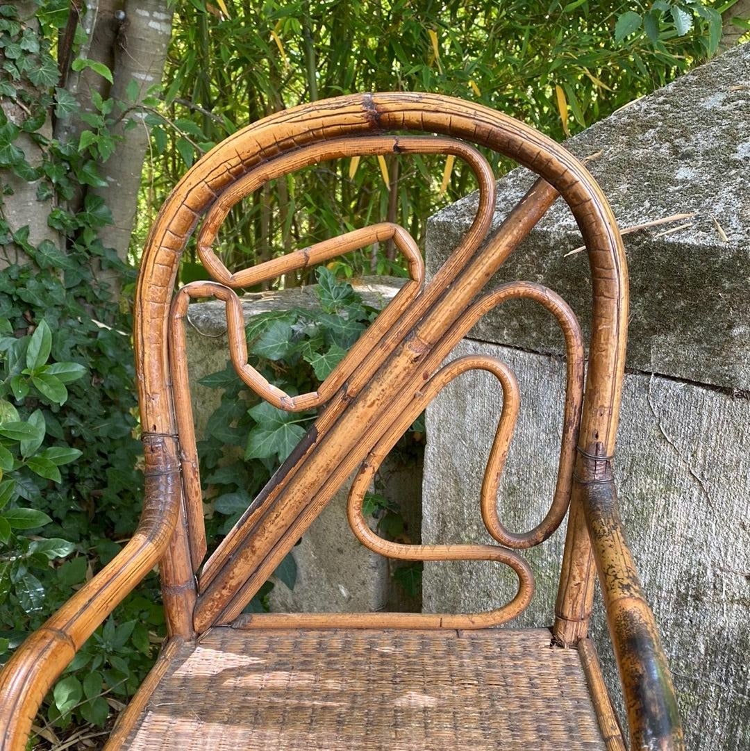 French Rattan Childs Chair - 2
