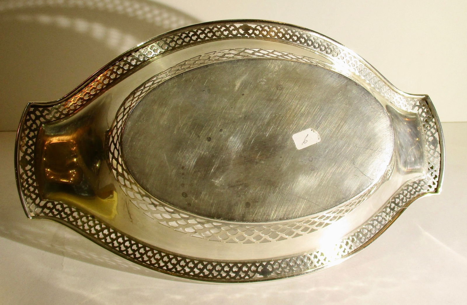 Art Deco Pierced Bread Basket With Handle Sterling 6 Troy Oz. - 6