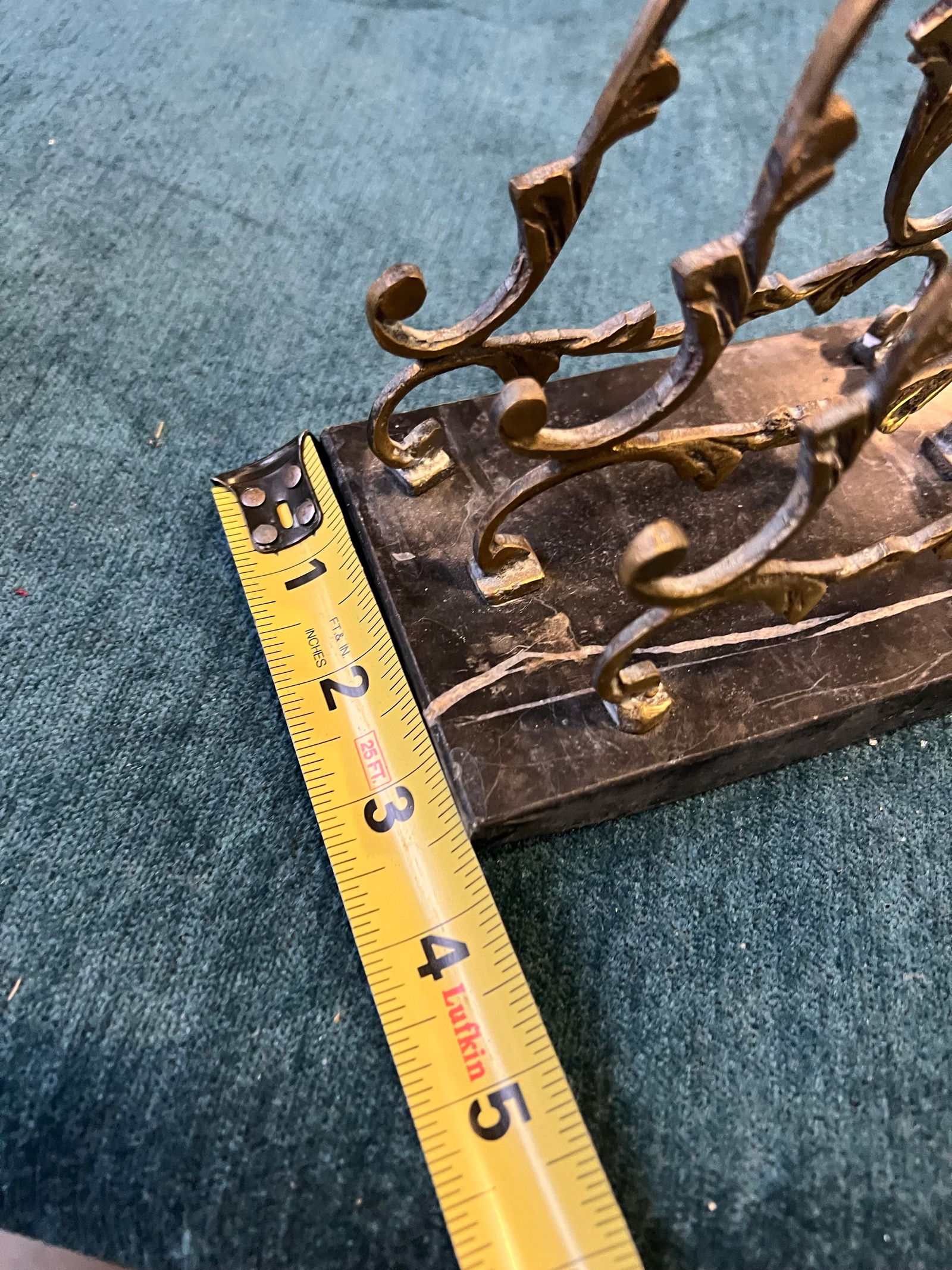 Vintage Brass File/Paper Organizer With Marble Base - 5