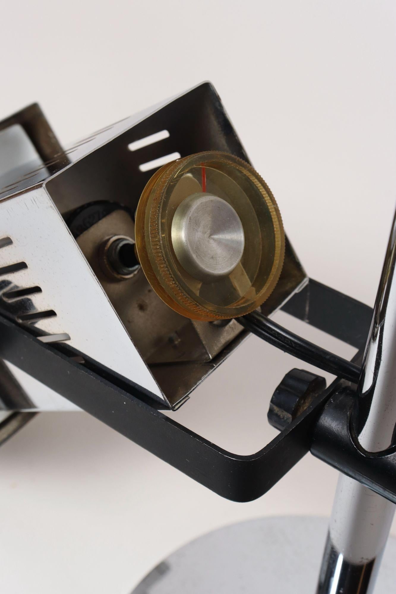 Vintage Koch & Lowy Chrome Adjustable Task / Table Lamp With Articulating Shade - 13