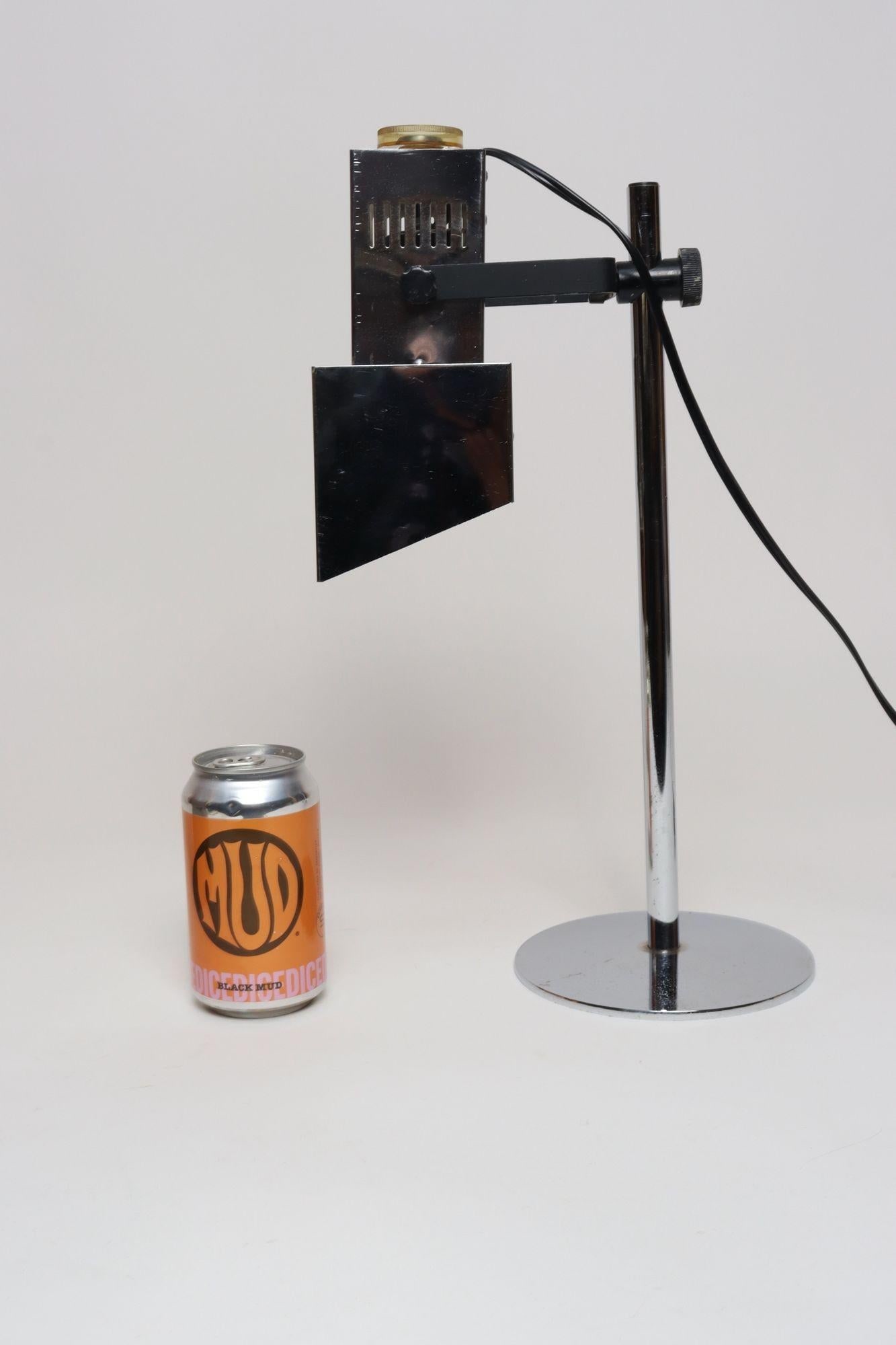 Vintage Koch & Lowy Chrome Adjustable Task / Table Lamp With Articulating Shade - 9