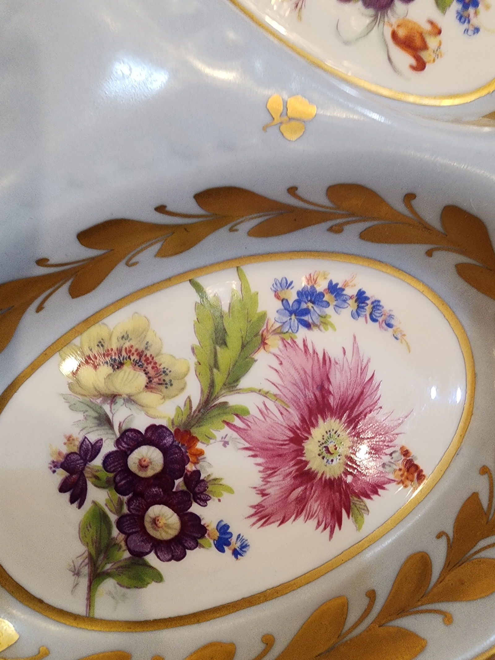 Beautiful Antique Sectioned Hand Painted Limoges Dish - 6