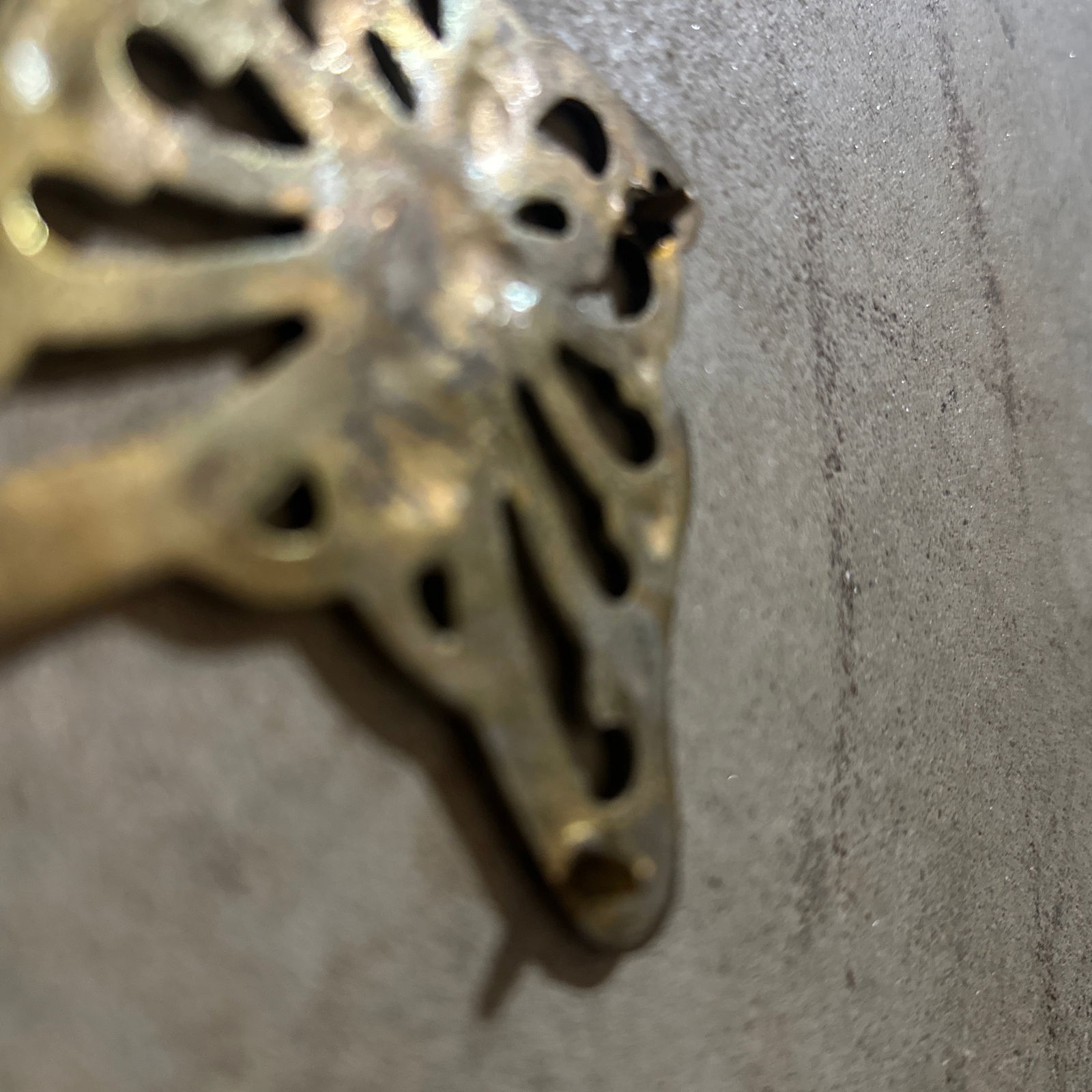 1970s Small Brass Simple Butterfly Trivet/Hot Plate - 5