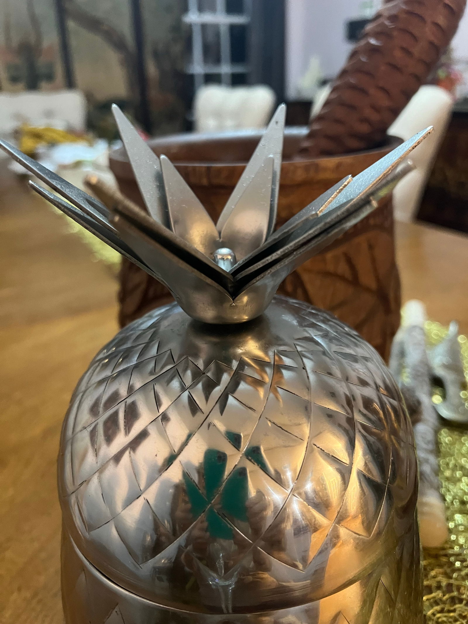 1970s Silver Etched Pineapple Box - 2