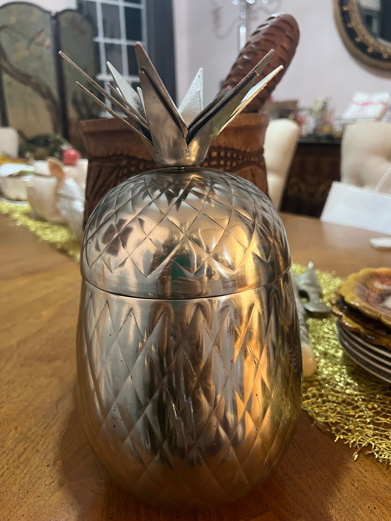1970s Silver Etched Pineapple Box - 3