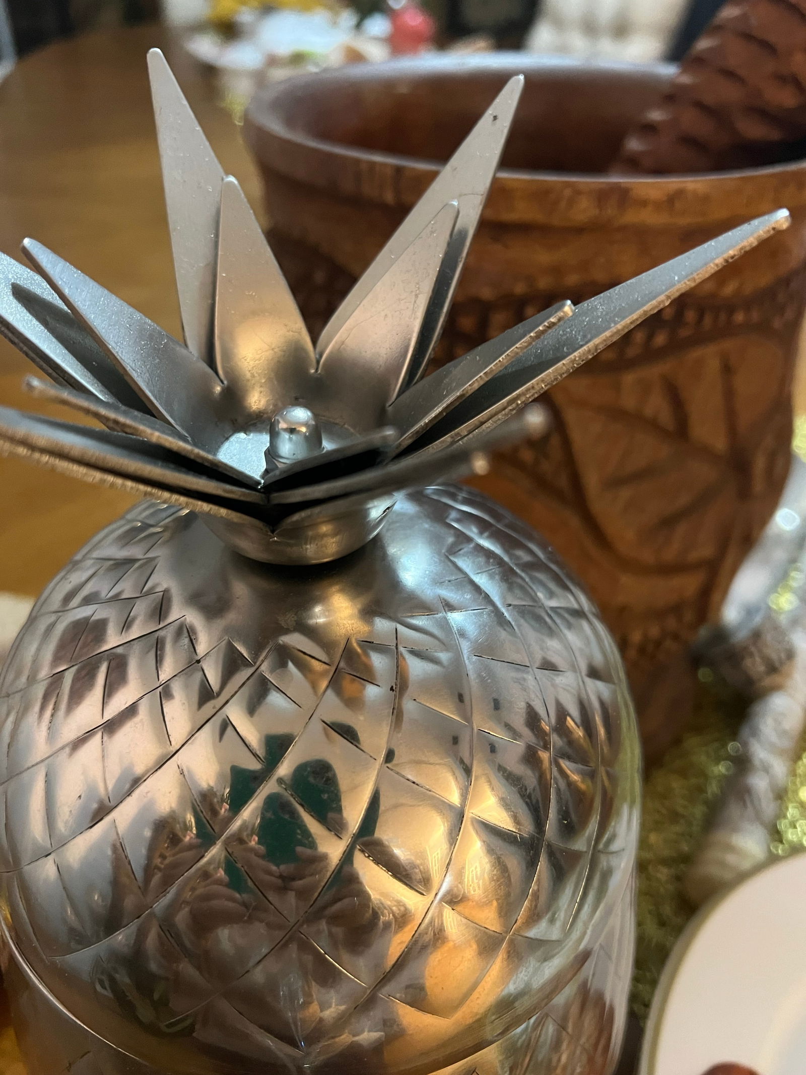 1970s Silver Etched Pineapple Box - 5