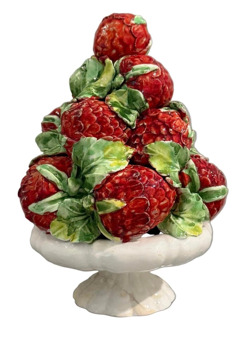 Vintage Italian Majolica Berry Topiary Centerpiece 7" - 2