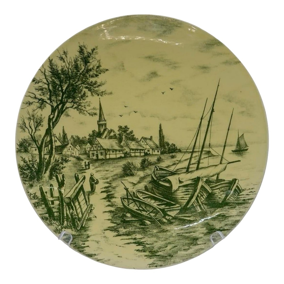 Antique Villeroy & Boch Wallerfangen 1605 Collector Plate Harbor Village Scene (1 of 4)