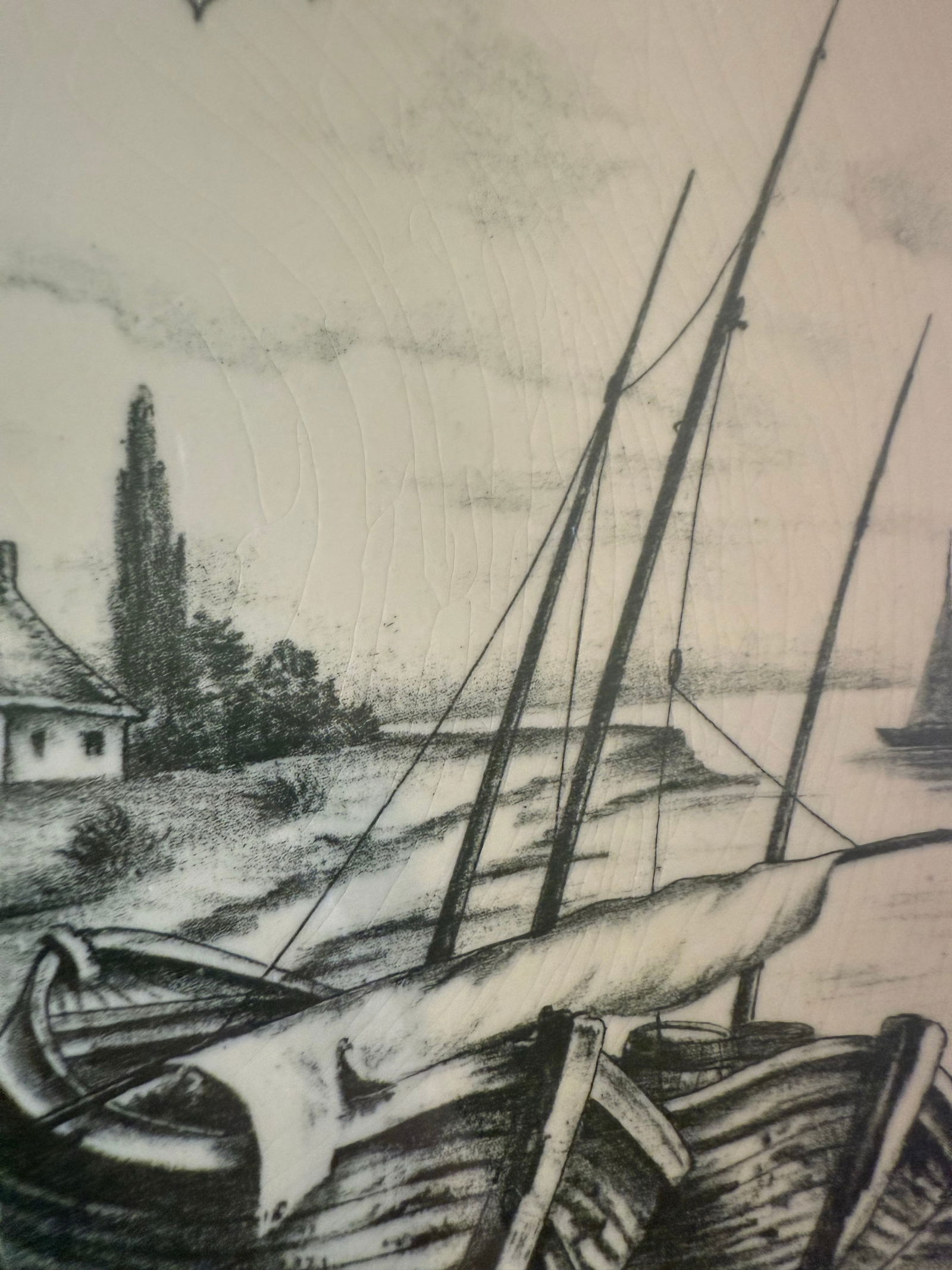 Antique Villeroy & Boch Wallerfangen 1605 Collector Plate Harbor Village Scene - 3