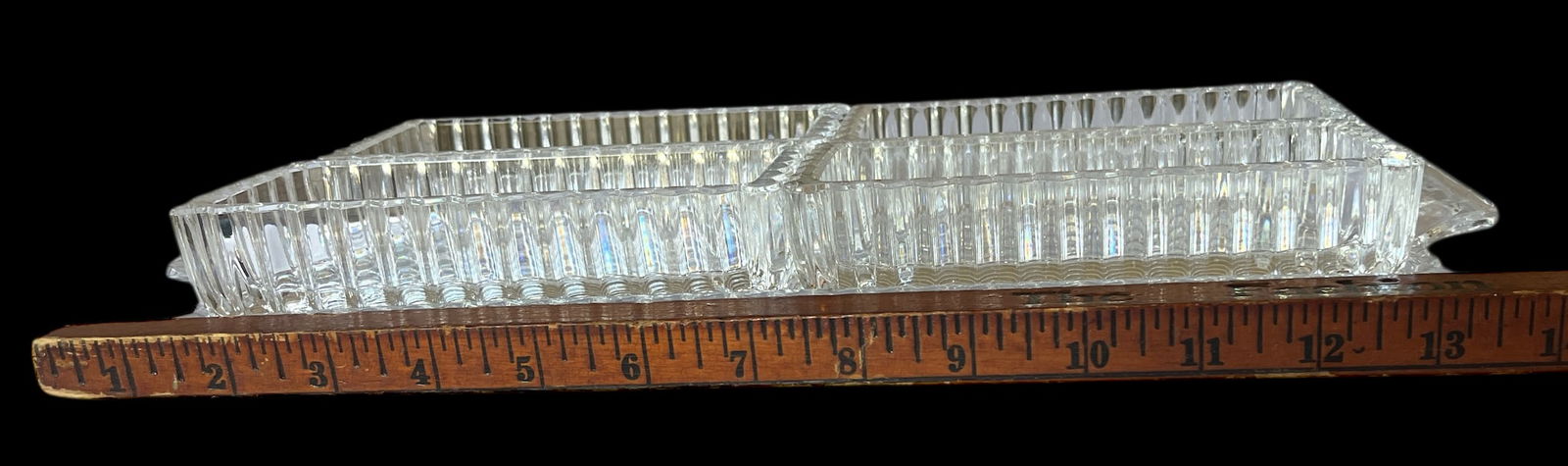 Mid 20th Century Mid 20th Century Indiana Glass "Colony Park" Ribbed Pressed Glass Relish Tray With - 12