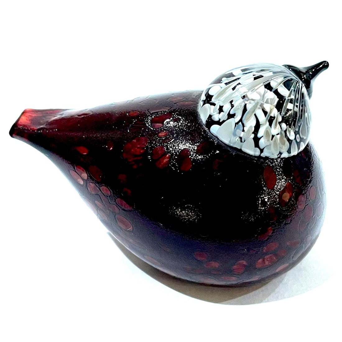Iittala Blown Glass Rosy Finch Bird by Oiva Toikka Circa 2001-2007 - 5