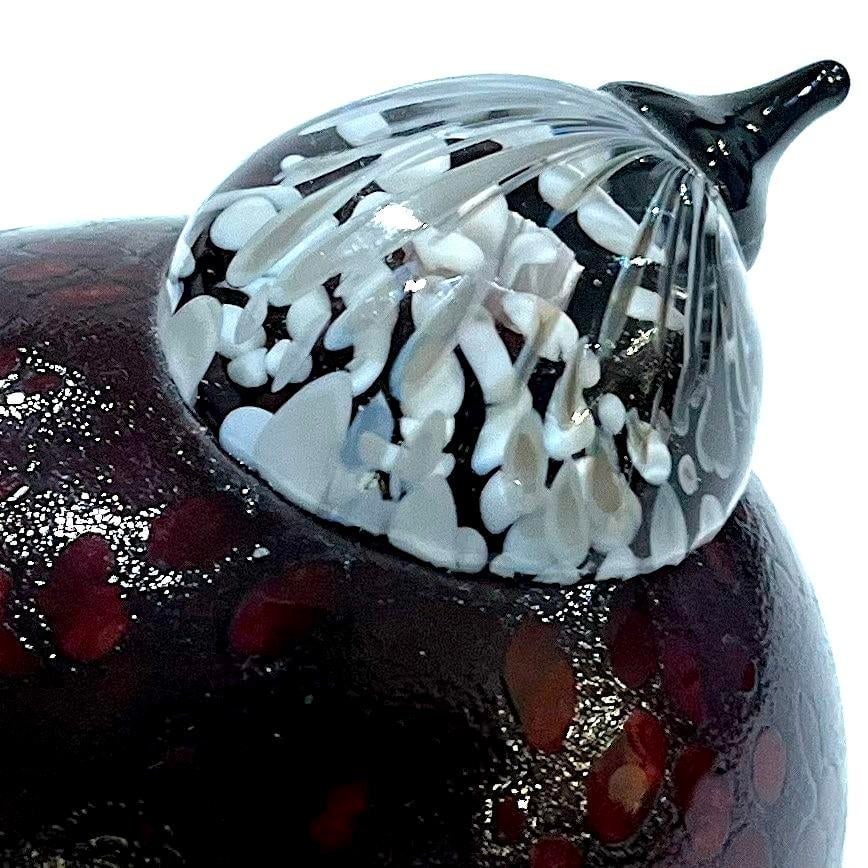 Iittala Blown Glass Rosy Finch Bird by Oiva Toikka Circa 2001-2007 - 6