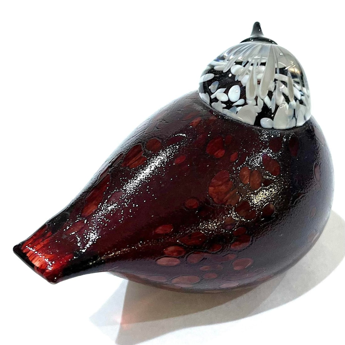 Iittala Blown Glass Rosy Finch Bird by Oiva Toikka Circa 2001-2007 - 7