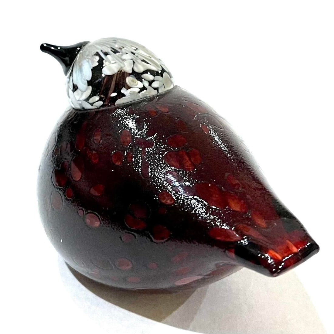 Iittala Blown Glass Rosy Finch Bird by Oiva Toikka Circa 2001-2007 - 9
