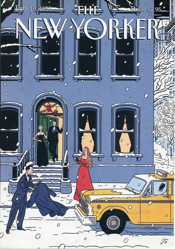 1997 Vintage New Yorker Cover, February 10, Jean-Claude Floc'h Illustration, New York City, Snowstor - 2