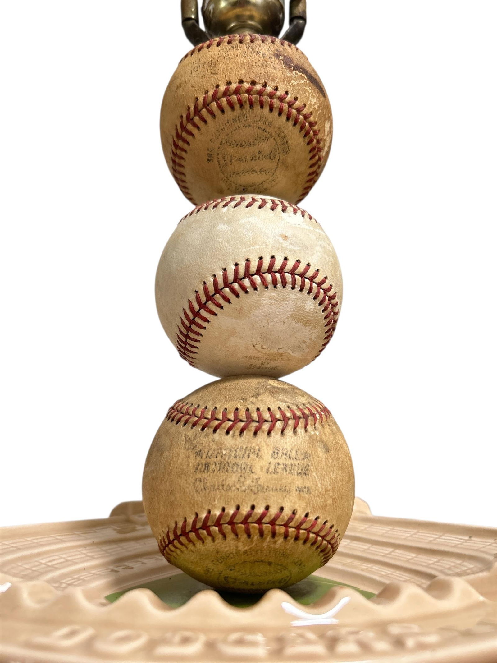 1960's Mid Century Los Angeles Dodgers Ceramic Ashtray Baseball Lamp - 7