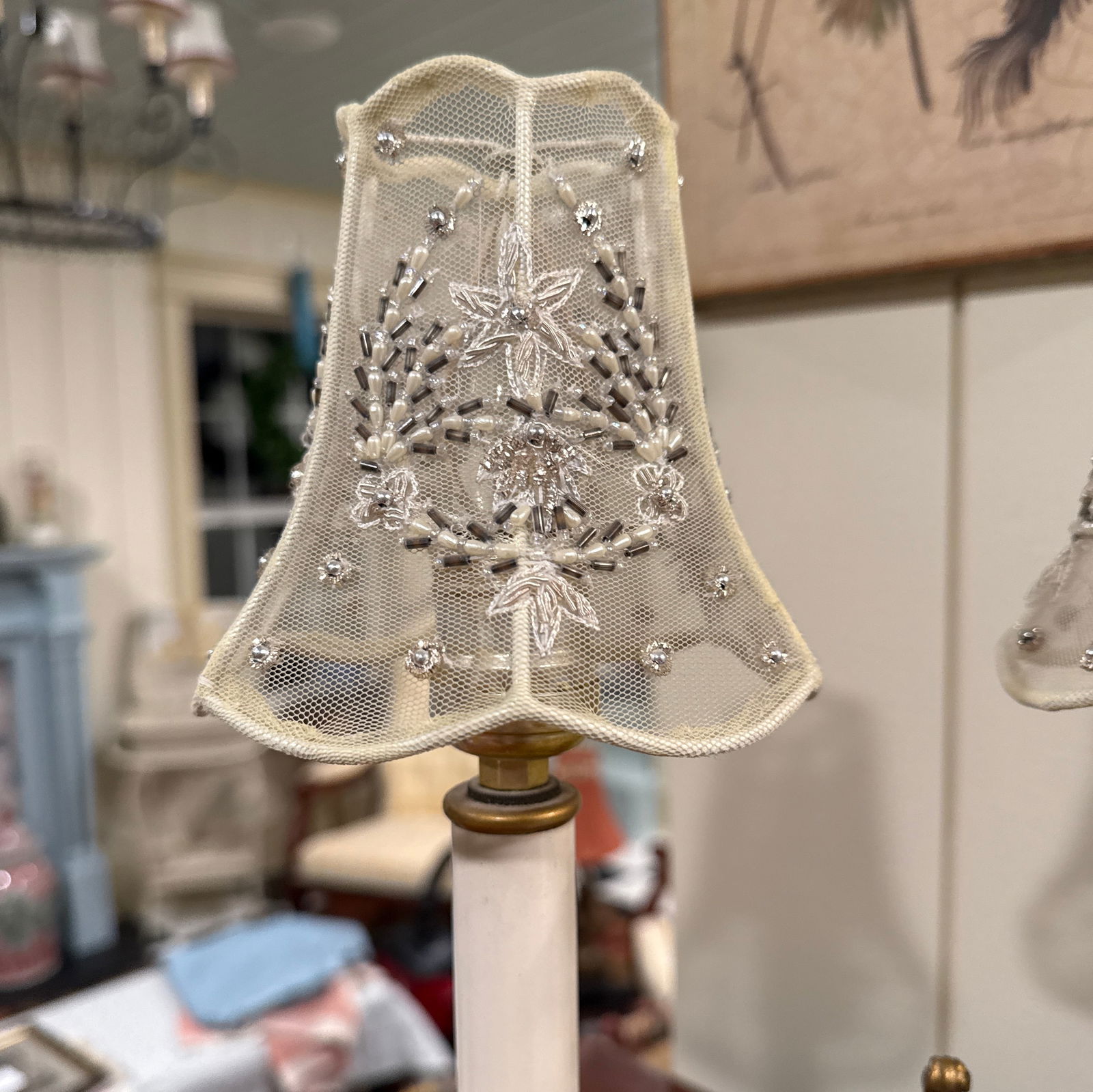 1930's Rare Elegant Gilded Twin Candlestick Lamp - 4